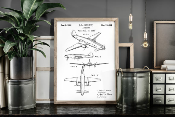 Download Airplane 1939 Vintage Patent Art Poster - 1939 Collection