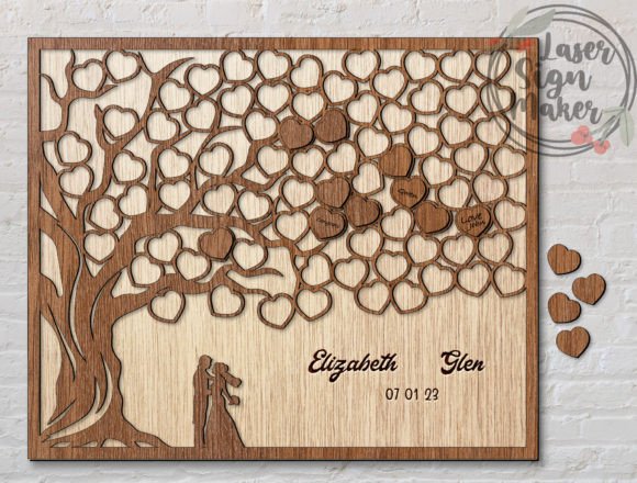Download Heart Guest Book Wedding Tree of Love - Heart Collection