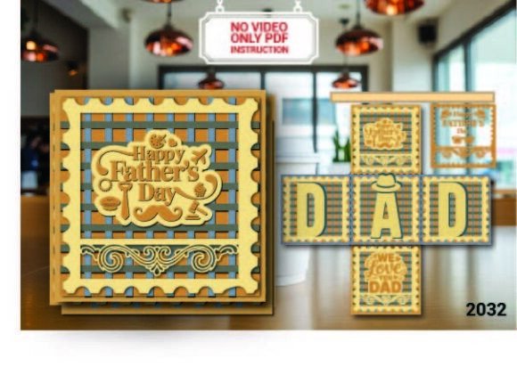 Download Father's Day DAD Folding Card SVG 2032 - Dad Collection