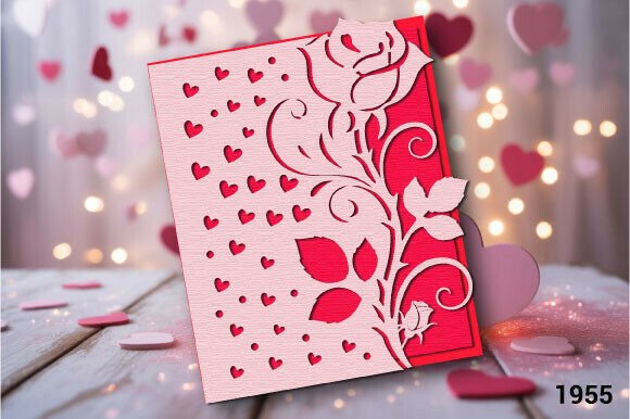 Download Rose Heart Valentine Card SVG Layer 1955 - Heart Collection