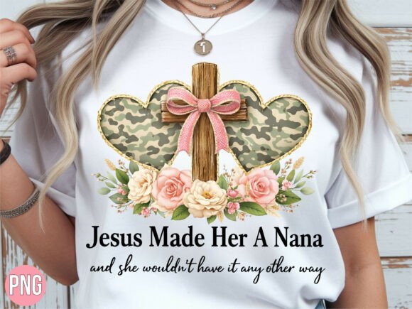 Download Jesus Made Her a Nana Camo Heart PNG - Heart Collection