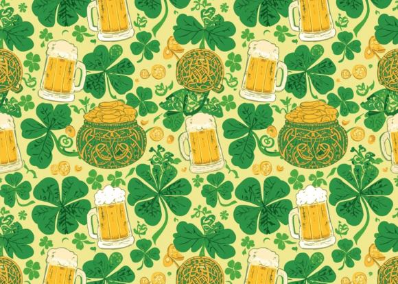 Download St. Patty's Day Shamrocks Digital Paper - Shamrock Collection
