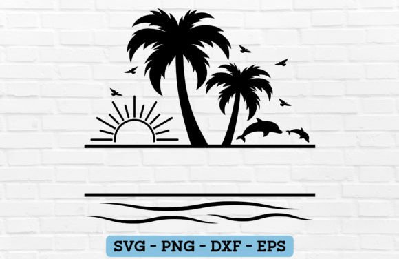 Download Palm Tree Split Monogram - Summer SVG - Summer svg Collection