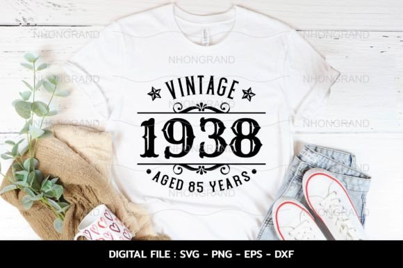 Download Birthday Vintage 1938 Svg, Aged 85years - 1938 Collection
