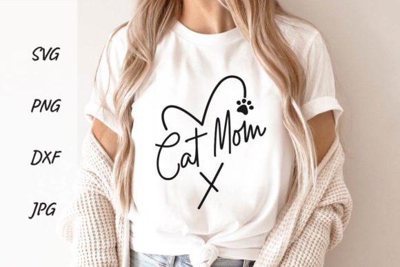 Download Cat Mom Heart Svg Mothers Day Shirt - Heart Collection
