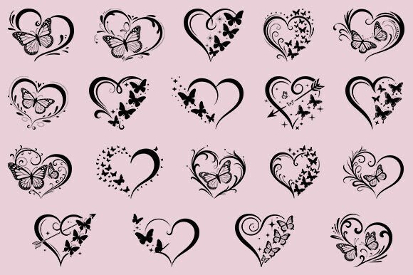 Download Heart with Butterfly SVG, Heart SVG,Love - Heart Collection