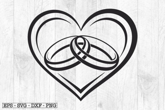 Download Wedding Rings Heart SVG - Love Marriage - Heart Collection
